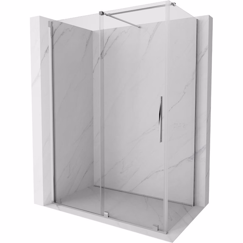 MEXEN/S - Velár sprchovací kút 140 x 75, transparent, chróm 871-140-075-01-01