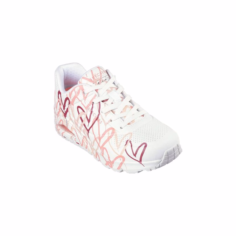 Dámska rekreačná obuv SKECHERS Uno Spread The Love W white multi pink