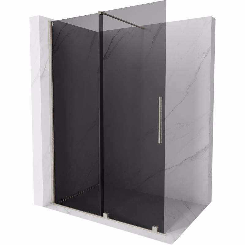 MEXEN/S - Velar Sprchová zástena posuvná Walk-in 150 x 200, grafit 8 mm, nikel kefovaná 871-150-000-43-97